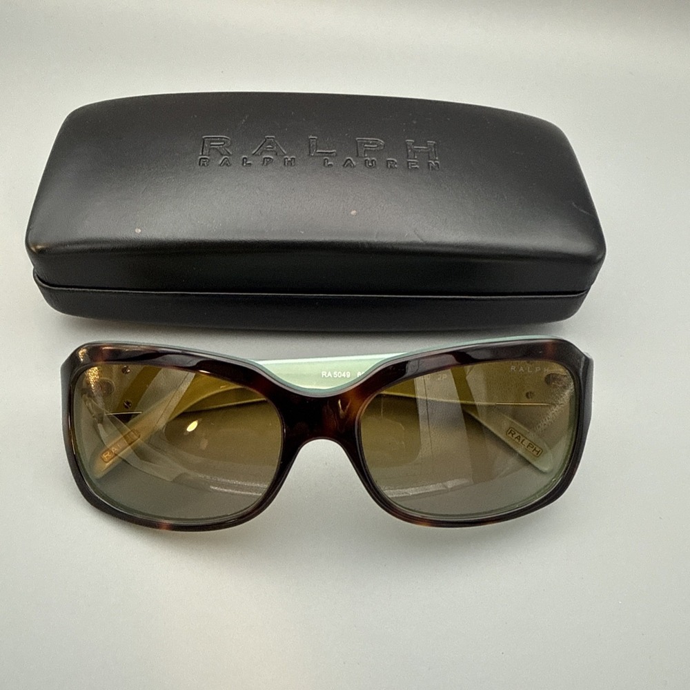 RALPH LAUREN RA5049 HAVANA TORTOISE/BLUE AUTHENTIC SUNGLASSES 54-16-130 HIP CASE